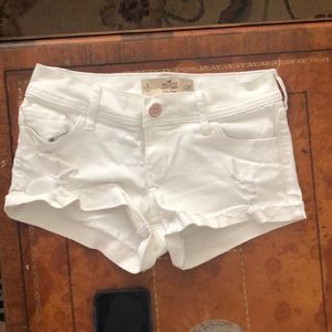 White ripped Hollister shorts
